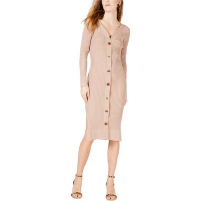Moon River Womens Button Front Sweater Dress,, Beige, Medium