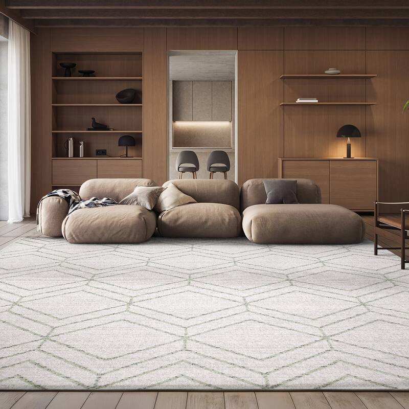 SAFAVIEH Adirondack Juvelina Modern Geometric Rug - 9' x 12' - Ivory/Sage