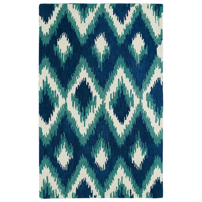 Global altitude collection, indoor/outdoor area rug. - 3'6" x 5'6" - Blue/Lavender/Ivory/Natural/Criss Cross