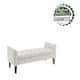 Porthos Home Brett Velvet Storage Bench with Rubberwood Legs