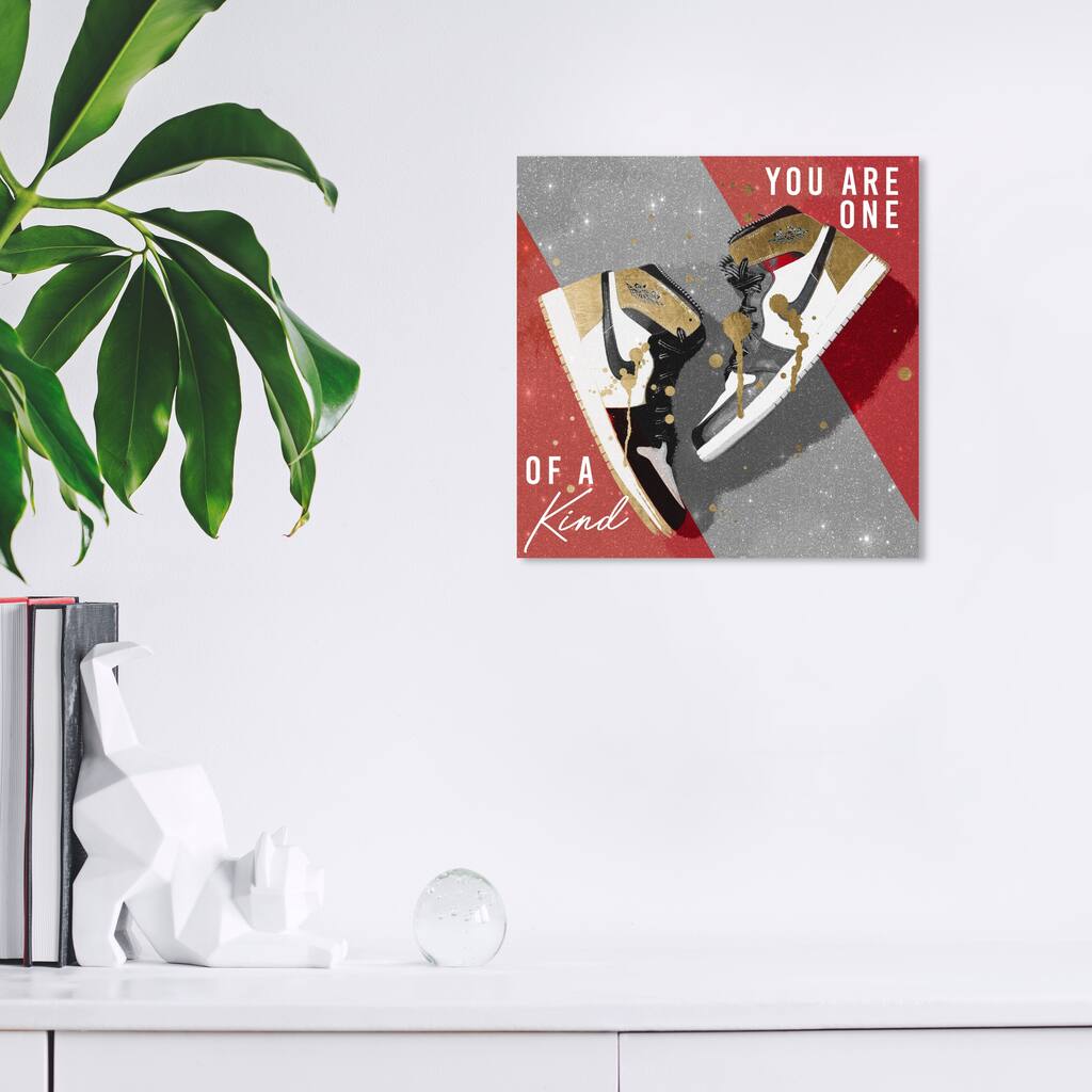 Wynwood Studio Canvas Fashion and Glam One of a Kind Red Sneakers Red and Scarlet Glam Wall Art Canvas Print