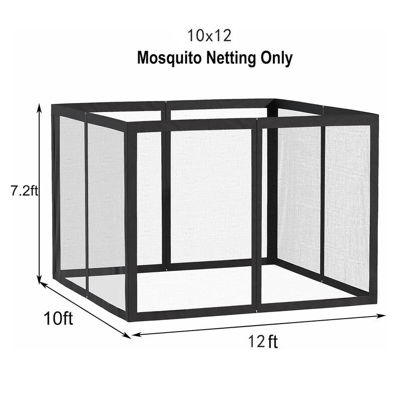 Gazebo Universal Replacement Mosquito Netting with Zipper