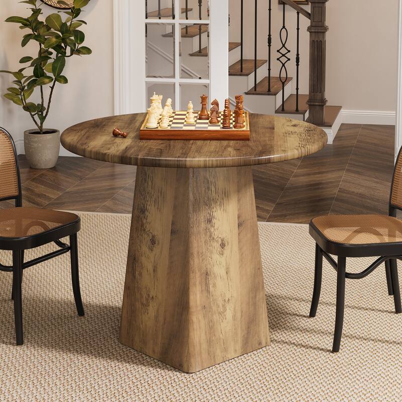 Round Dining Room Table, Farmhouse Kitchen Table for Dining/Living Room