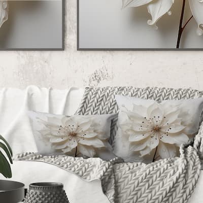 Designart "Blossoming Beauty In Minimalism Beauty I" Minimalism Printed Throw Pillow