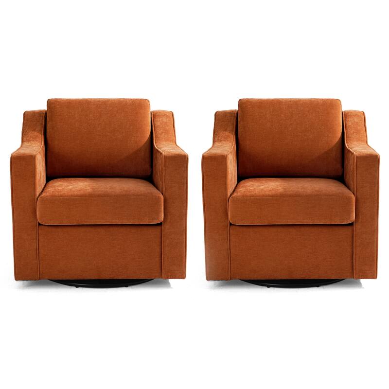Modern Swivel Upholstered Armchair Accent chair Set of 2