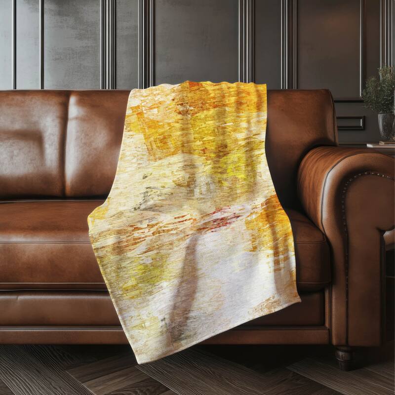 Premium Machine Washable Abstract Modern Sherpa Throw Blanket - Paprika - 4'2" x 5'10"
