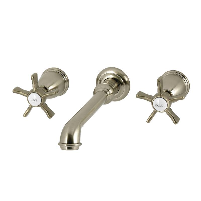 Kingston Brass Hamilton Two-Handle Wall Mount Roman Tub Faucet - Brushed Nickel