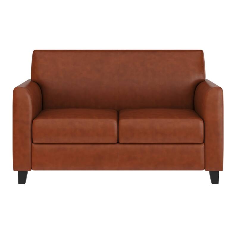 LeatherSoft Loveseat with Clean Line Stitched Frame