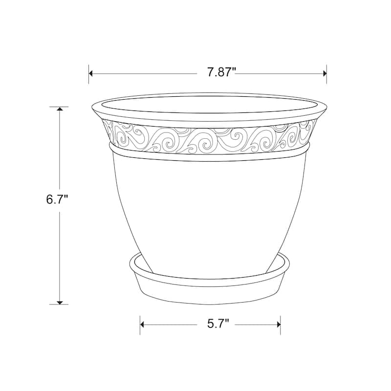 Southern Patio Cadiz Planter (Pack of 2) - 8" Diameter (2-pack)