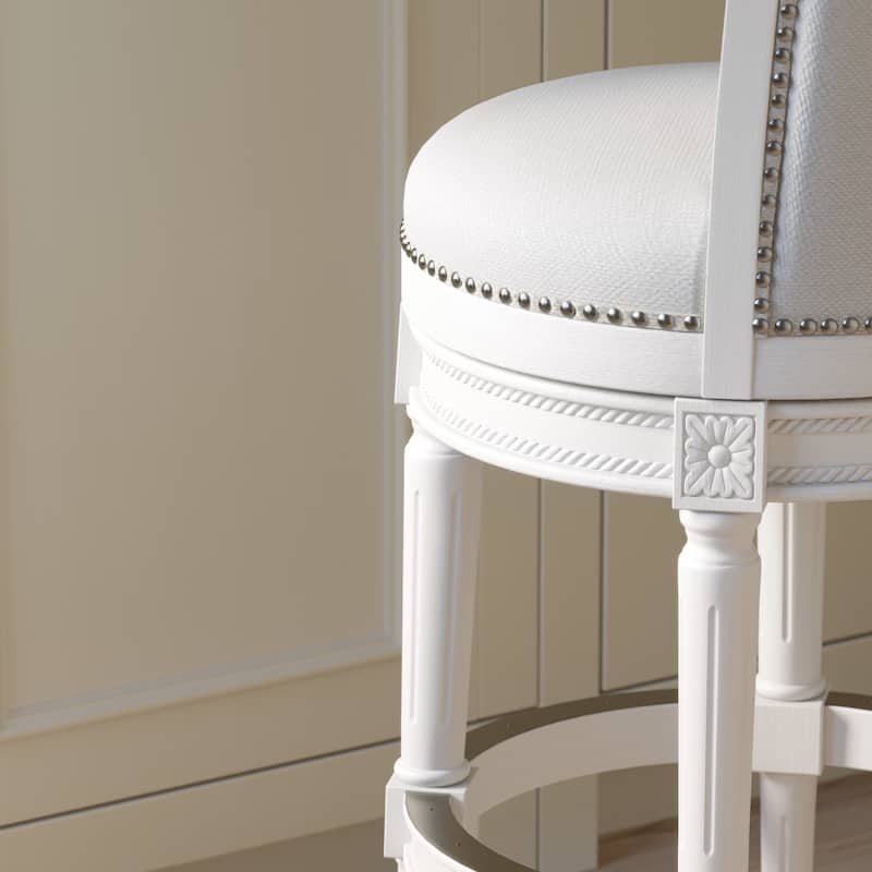 NewRidge Home Goods Chapman Counter Height 26in. Swivel Barstool, Farmhouse White