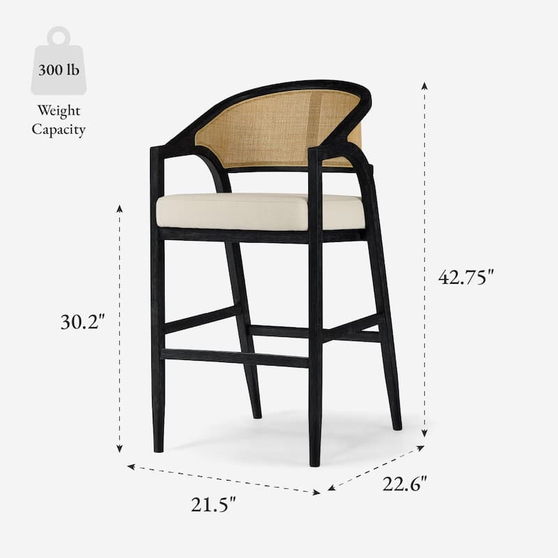 Maven Lane 30" Chloe Bar Height Kitchen Stool