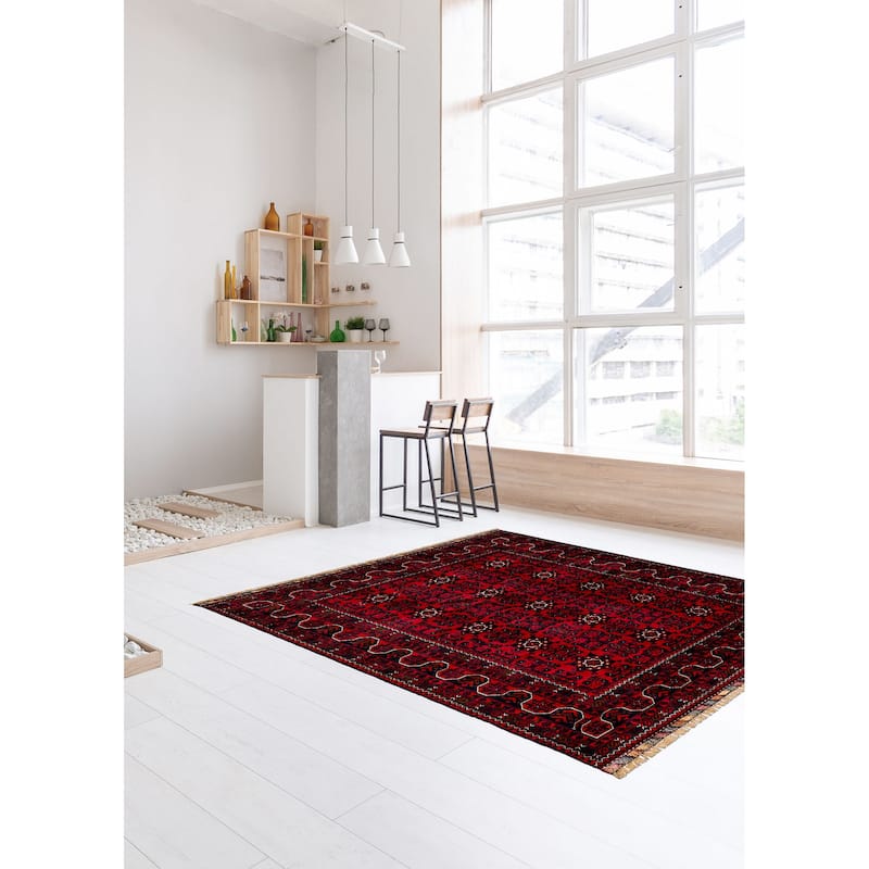 ECARPETGALLERY Hand-knotted Finest Khal Mohammadi Red Wool Rug - 5'1 x 6'8