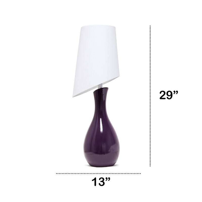 Eggplant Table Lamp with Slanted Shade - 29" - Eggplant Purple