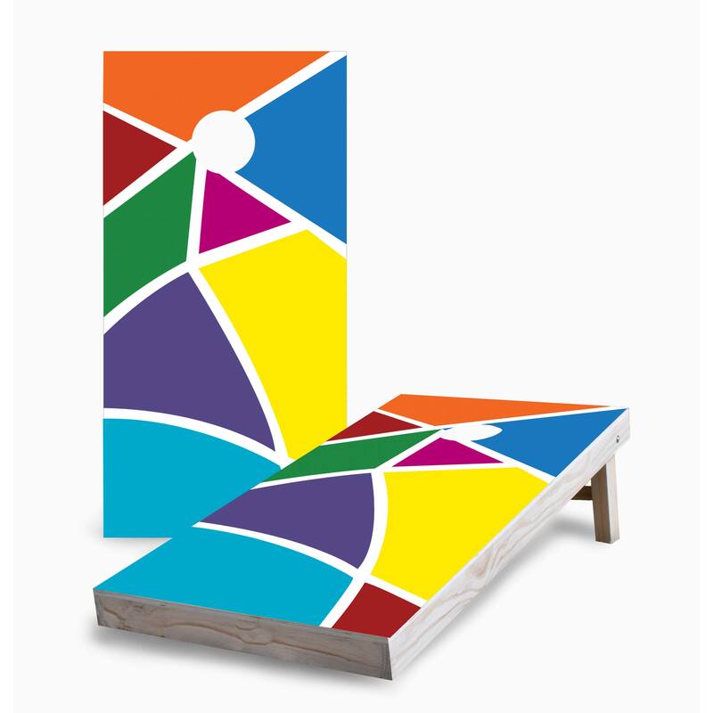 Abstract Corn Hole Board Set with Carry Case - 16 Years and Up