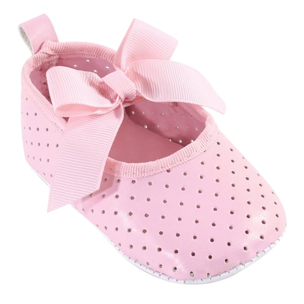 slide 1 of 1, Luvable Friends Baby Girl Crib Shoes, Light Pink 0-6 Months - Light Pink
