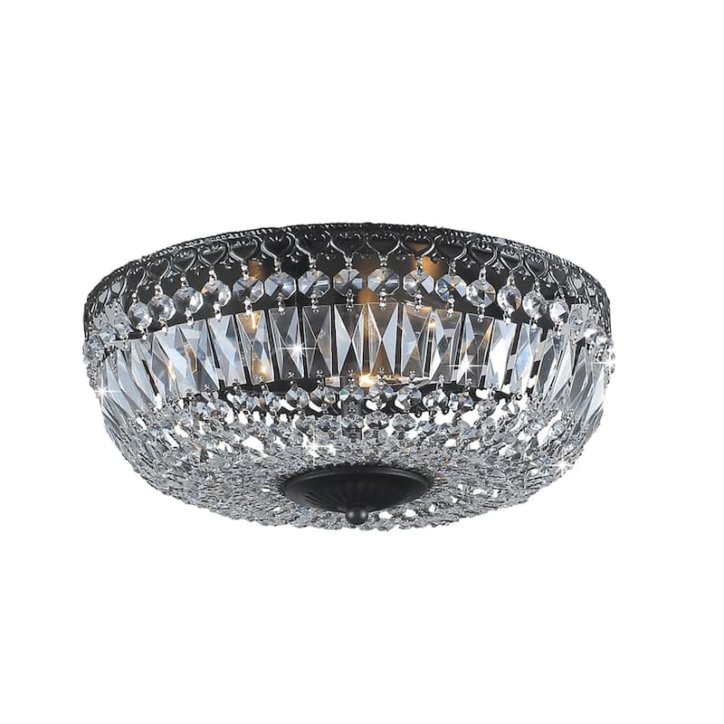 Silver Orchid 14-inch Crystal Flush Mount Chandelier