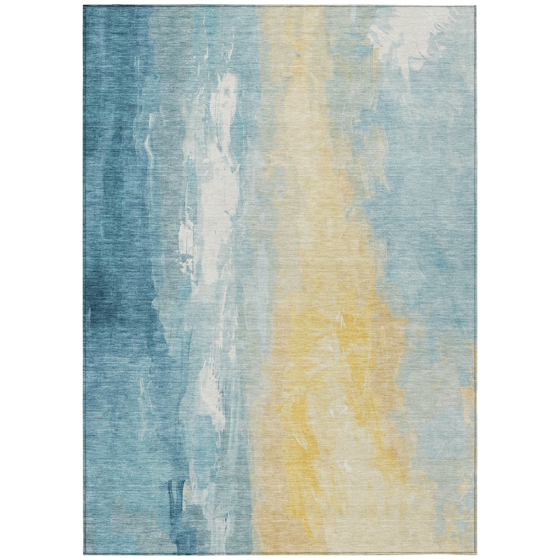 HomeRoots Abstract Transitional Rectangle Outdoor Rug
