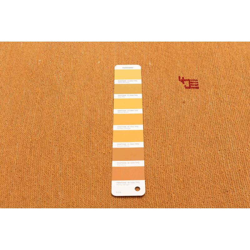 ECARPETGALLERY Flat-Weave Kashkuli Light Orange Wool Tapestry Kilim - 5'0 x 6'11