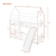 preview thumbnail 3 of 10, Twin Over Twin Metal Bunk Bed With Slide,Kids House Bed