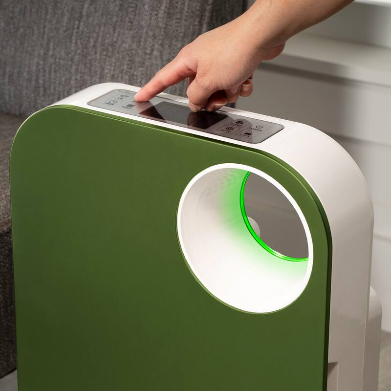 OVAL AIR 3-Stage H13 True HEPA 5-in-1 Air Purifier for Rooms up to 600 sq. ft. reduces Allergies, Asthma, Pets, Odor, Smoke