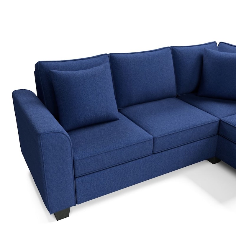 110*86" Sectional Sofa Upholstered Modern English Arm Classic U-shaped Sofa 3 Pillows Included