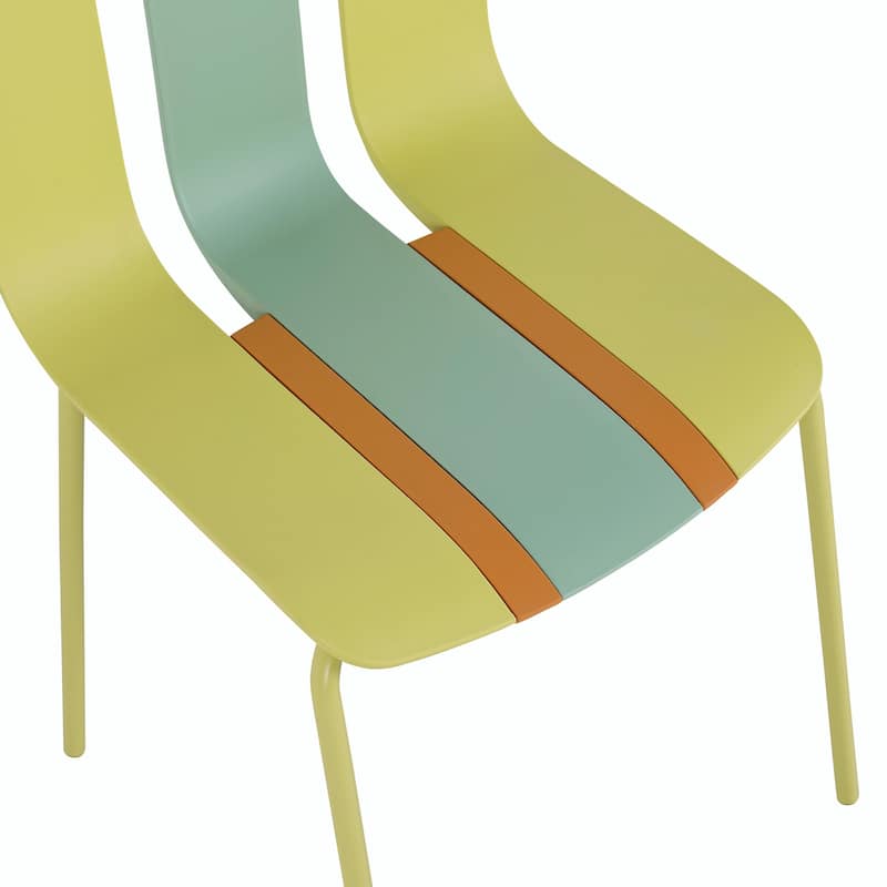 Vibrant PP Plastic Chairs with Metal Legs - 4-Pack