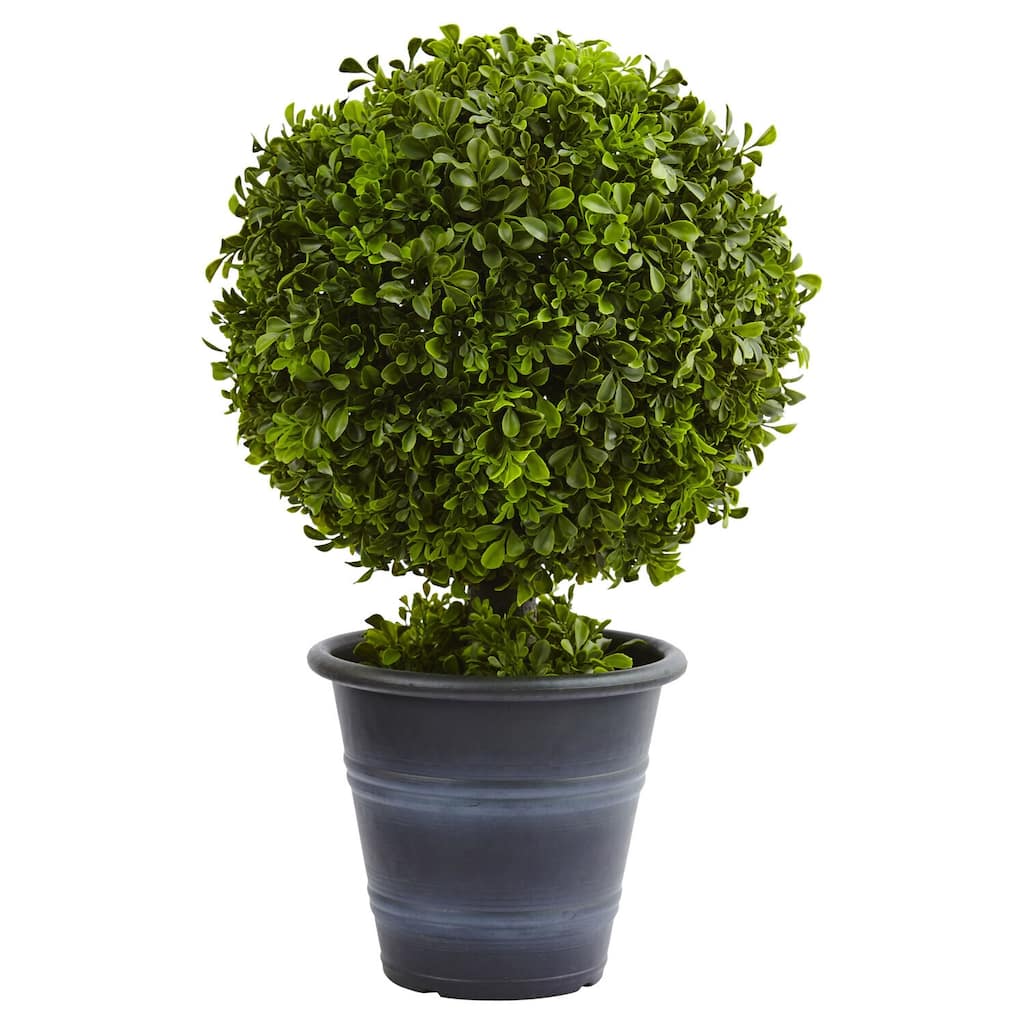 Ball Topiary - 23In. Faux Greenery Decor - Lush Indoor Plant for Home, Office, Hallway, Mantel - 1.92ft.