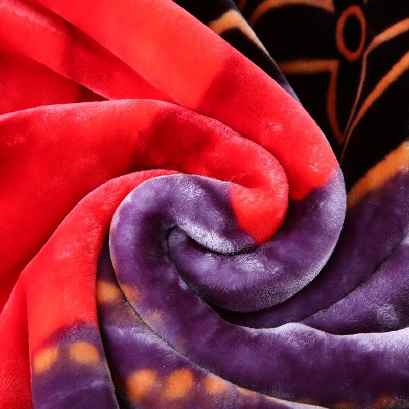 Floral & Animal 2-Ply Heavy Raschel Blanket 85" X 95"