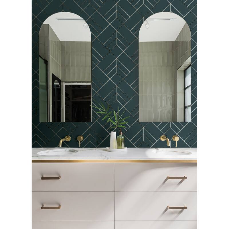 A-Street Prints Sander Slate Geometric Wallpaper