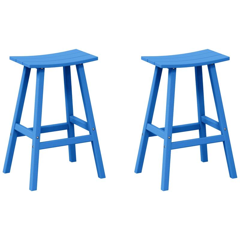 Laguna Hdpe All Weather Outdoor Patio 29" Saddle Seat Bar Stool (Set Of 2)