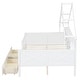 preview thumbnail 23 of 26, Modern Full Size House Bed Frame with LED Light and Guardrail, Wood Kids Storage Platform Bed with Shelves and Drawers