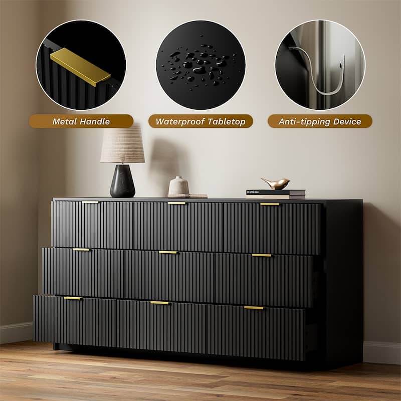9-Drawer Dresser 63" W