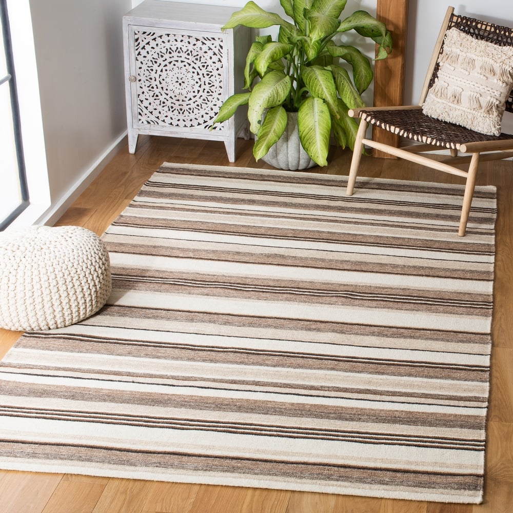 SAFAVIEH Handmade Striped Kilim Torrie Casual Wool Rug