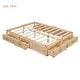 Antique Natural Wood Platform Bed Frame with 6 Drawers, Full Size - Bed ...