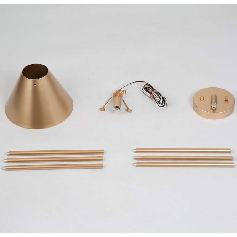 Modern Gold 1-Light Cone Pendant Light for Kitchen Island Dining Room - D8"x H 7"