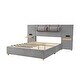 preview thumbnail 17 of 20, Storage Full Size Platform Bed with 2 Outlets, 2 Bedside Pillows and Shelves