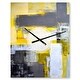 preview thumbnail 10 of 10, Designart 'Grey and Yellow Blur Abstract' Oversized Modern Wall CLock
