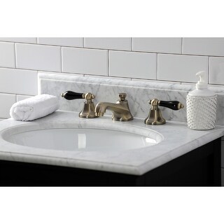 Kingston Brass NuvoFusion Bidet Faucet – 8" Widespread Polished Brass With Drain, Washerless Cartridge