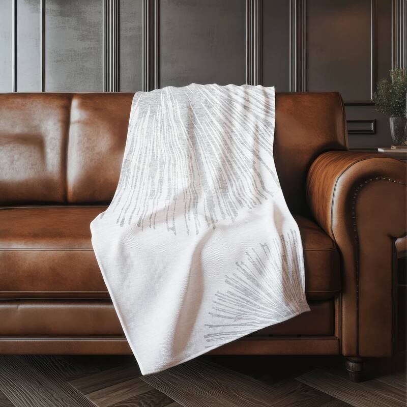 Premium Machine Washable Contemporary Burst Sherpa Throw Blanket - Gray - 4'2" x 5'10"