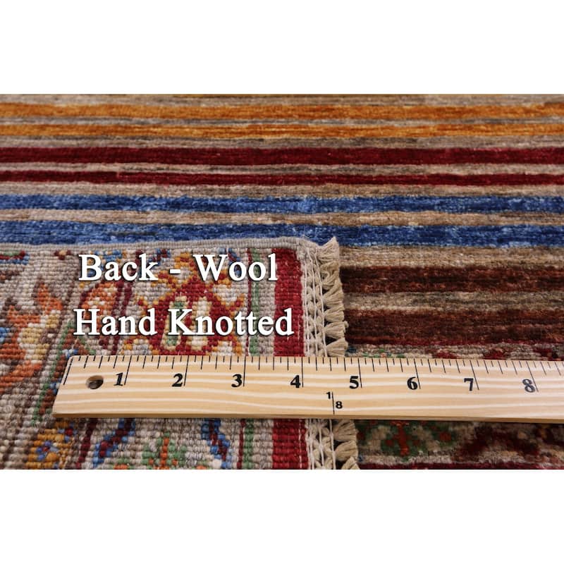 Golden Nile Khorjin Persian Gabbeh Handmade Wool Rug - 2' 7" X 3' 10"