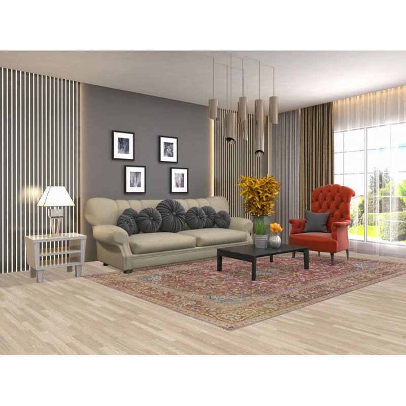 Hand Knotted Oriental 100% Wool Carpet Traditional Floral Red Kashan Area Rug - 10' 2'' X 6' 6''