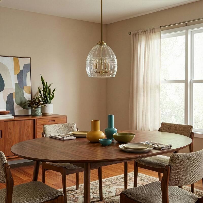 Yert 5-Light Pendant Hanging Light with Clear Glass - Gold