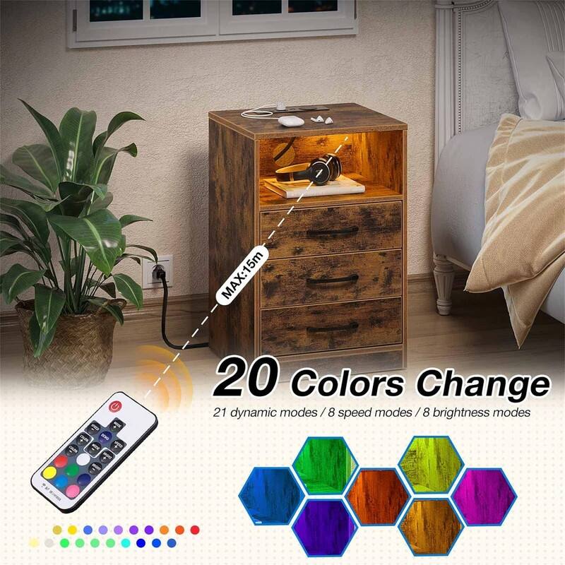 Nightstand with Wireless Charging Station
