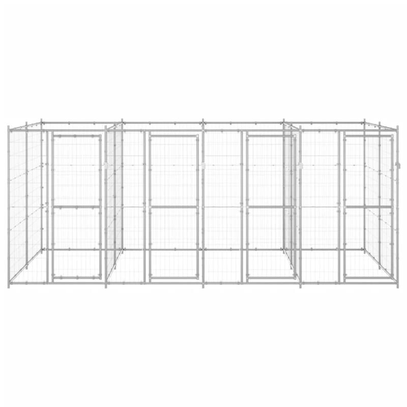 vidaXL Outdoor Dog Pen Pet Crate Kennel Cage Playpen House for Yard Steel