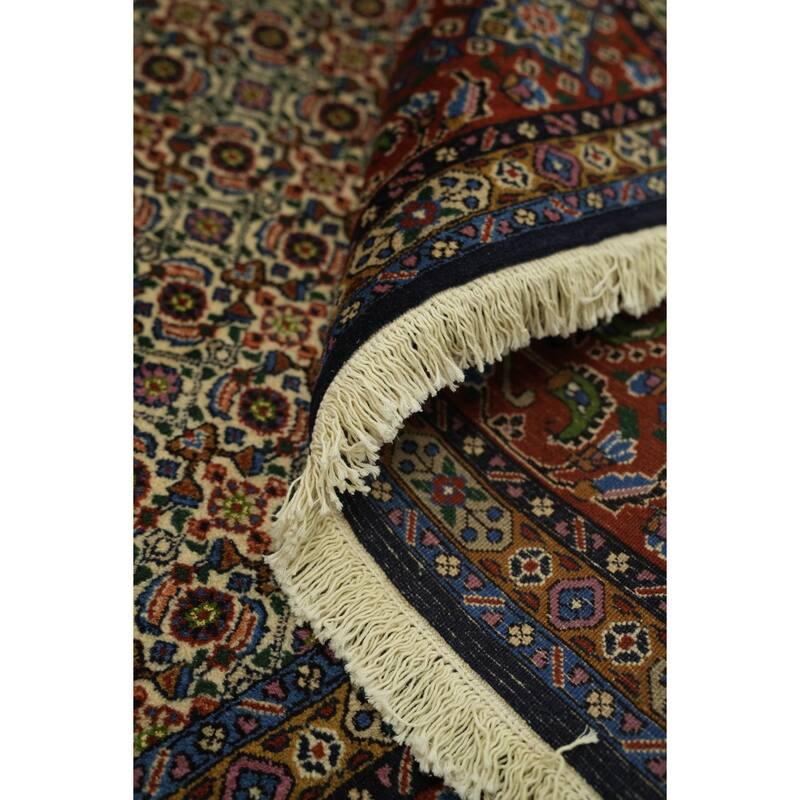 Hand Knotted Oriental 100% Wool Carpet Traditional All-Over Beige & Ivories Mood Area Rug - 9' 6'' X 6' 8''