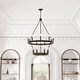 preview thumbnail 10 of 29, Acroma 15-light Farmhouse Black Tiered Chandelier for Dining Room - 27.5 inches Weathered Walnut