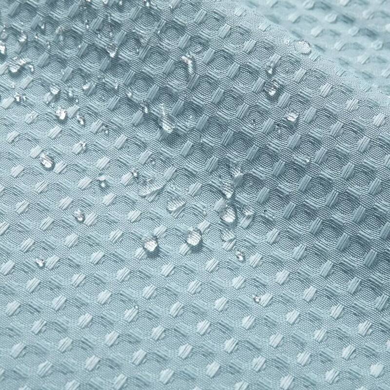 No Hook Waffle Weave Shower Curtain with Snap-in Liner