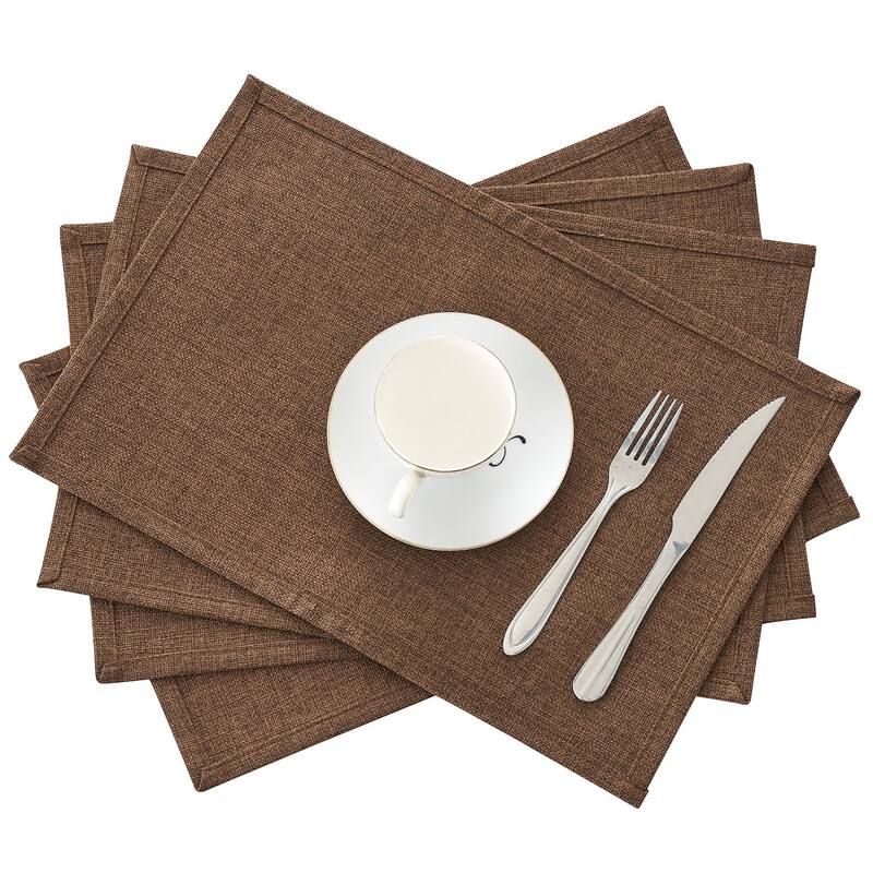 VECELO Sliver Dining Table and Chairs, Dining Sets with 4 Placemats