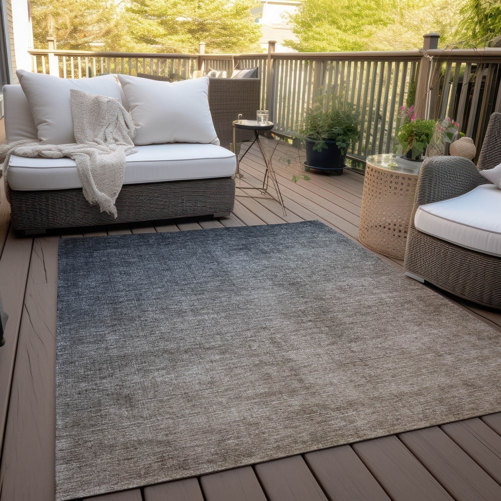 Machine Washable Indoor/ Outdoor Modern Ombre Chantille Rug