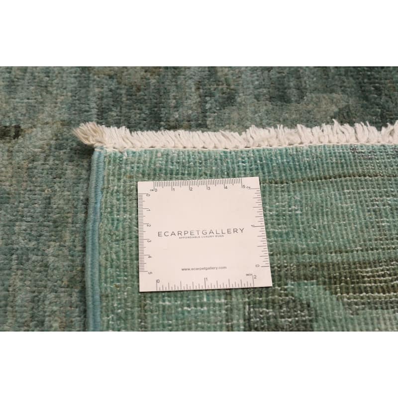 ECARPETGALLERY Hand-knotted Vibrance Teal Wool Rug - 6'1 x 9'1